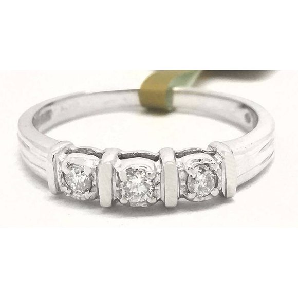 Genuine 0.48 cts Diamonds Ring 10K White Gold